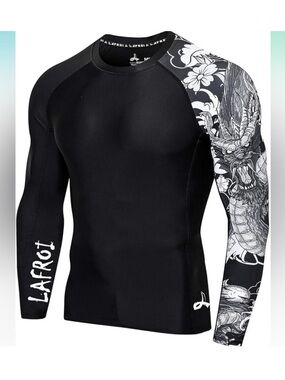 LAFROI Mens agile Tee Shirt Casual Slim Fit Long Sleeve XL